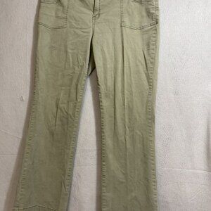 Spoon Women's‎ Jeans Flare Stretch Mid Rise 5 Pockets Green Pants Size 32